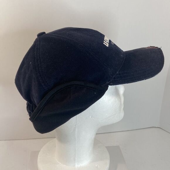 Le Coq Sportif  Esprit De Golf Black Corduroy Embroidered W/Flaps Hat, Size-M/L - Picture 8 of 9